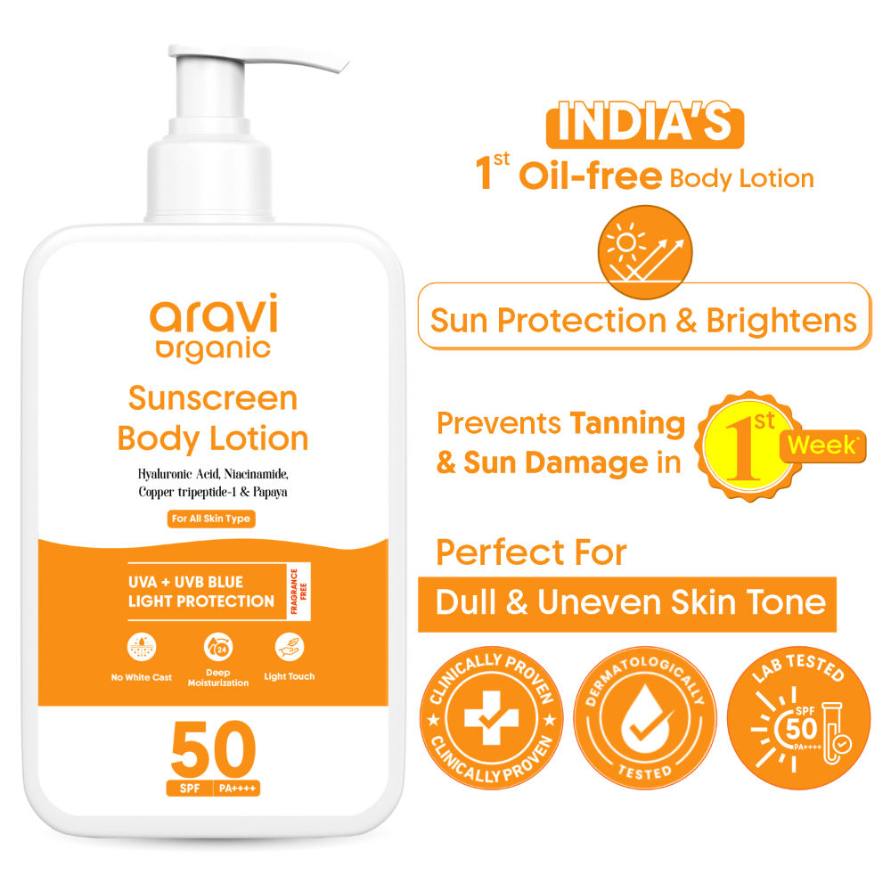 Oil-Free Sunscreen Body Lotion SPF 50 PA++++, For Oily & Dry Skin, In-Vivo Tested
