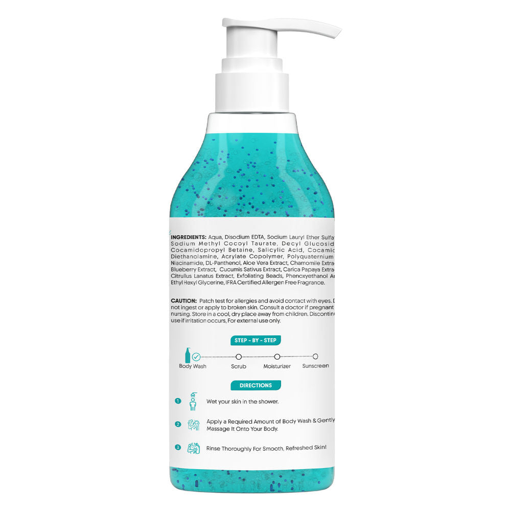 2% Salicylic Acid Exfoliating Body Wash - For Tan Removal, Body Acne & Strawberry Skin