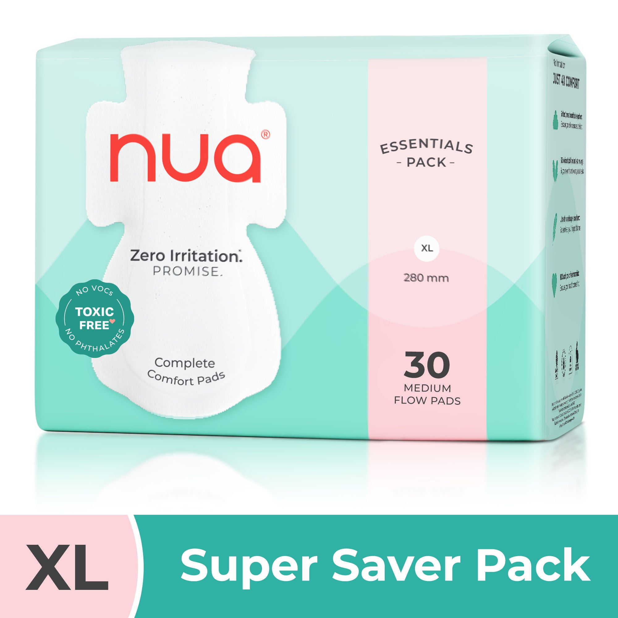 Complete Comfort Pads Zero Irritation Promise Essentials Pack Super Saver 4x Comfort 100% Toxic - XL