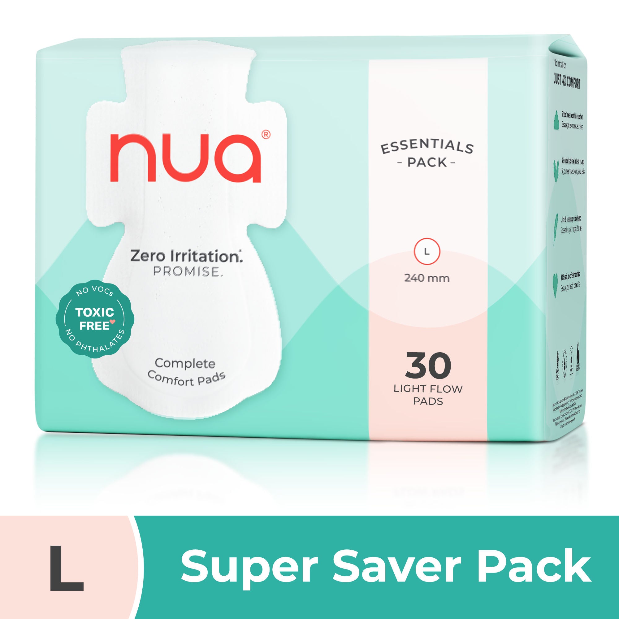 Complete Comfort Pads Zero Irritation Promise Essentials Pack Super Saver 4x Comfort 100% Toxic