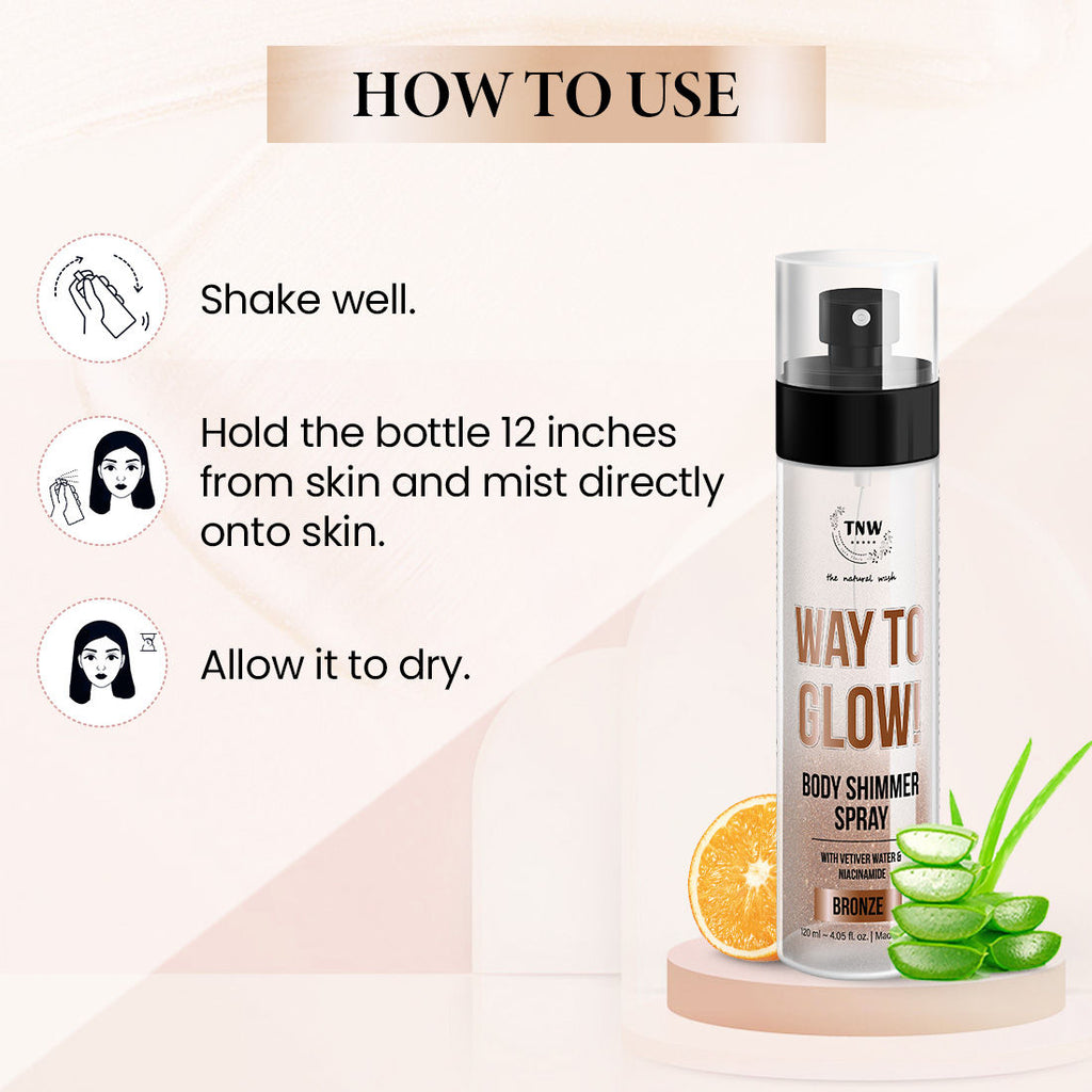Way to Glow Body Shimmer Spray Hydrates skin Improved texture