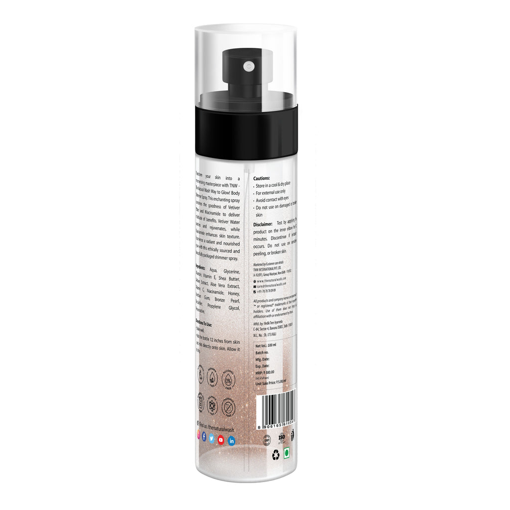 Way to Glow Body Shimmer Spray Hydrates skin Improved texture
