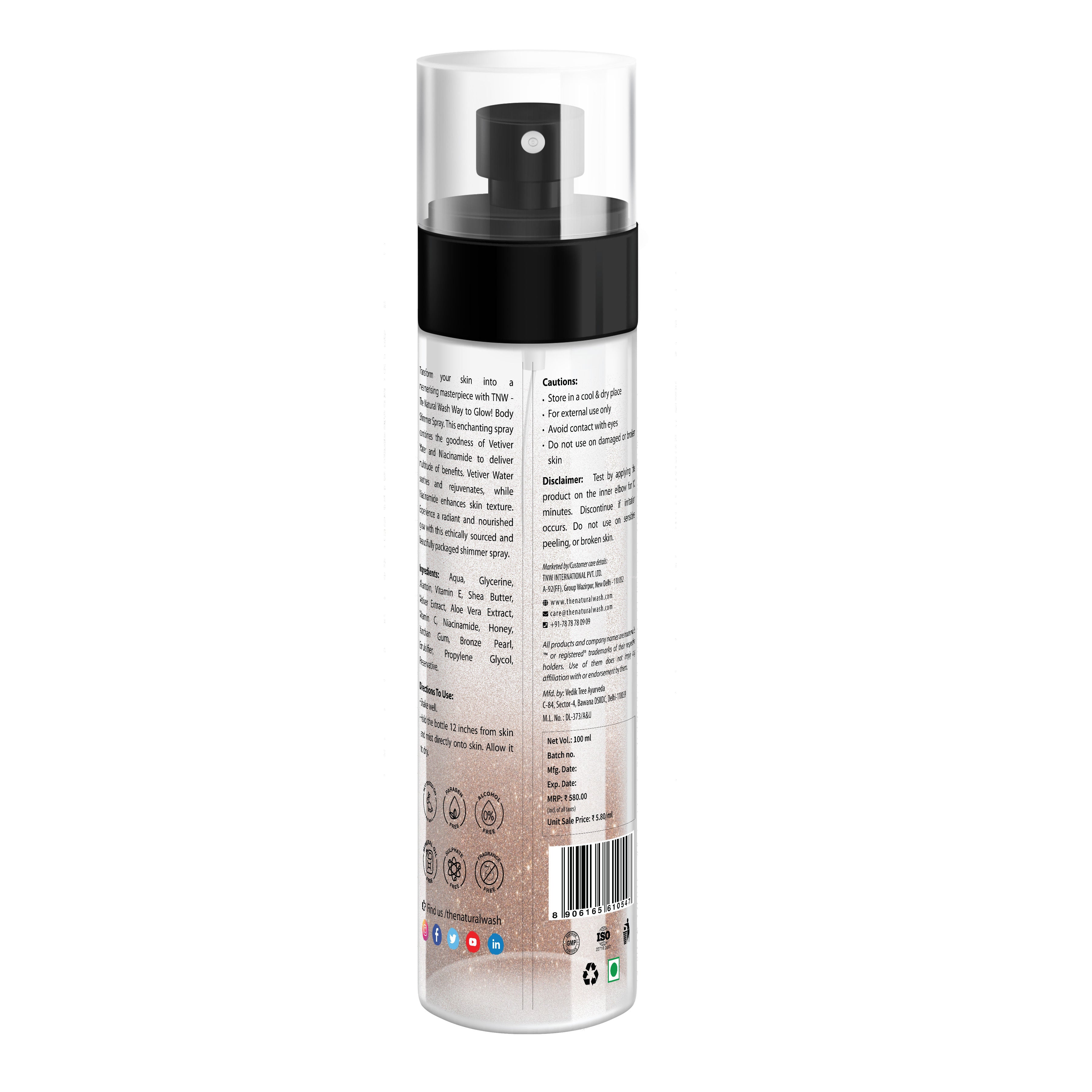 Way to Glow Body Shimmer Spray Hydrates skin Improved texture