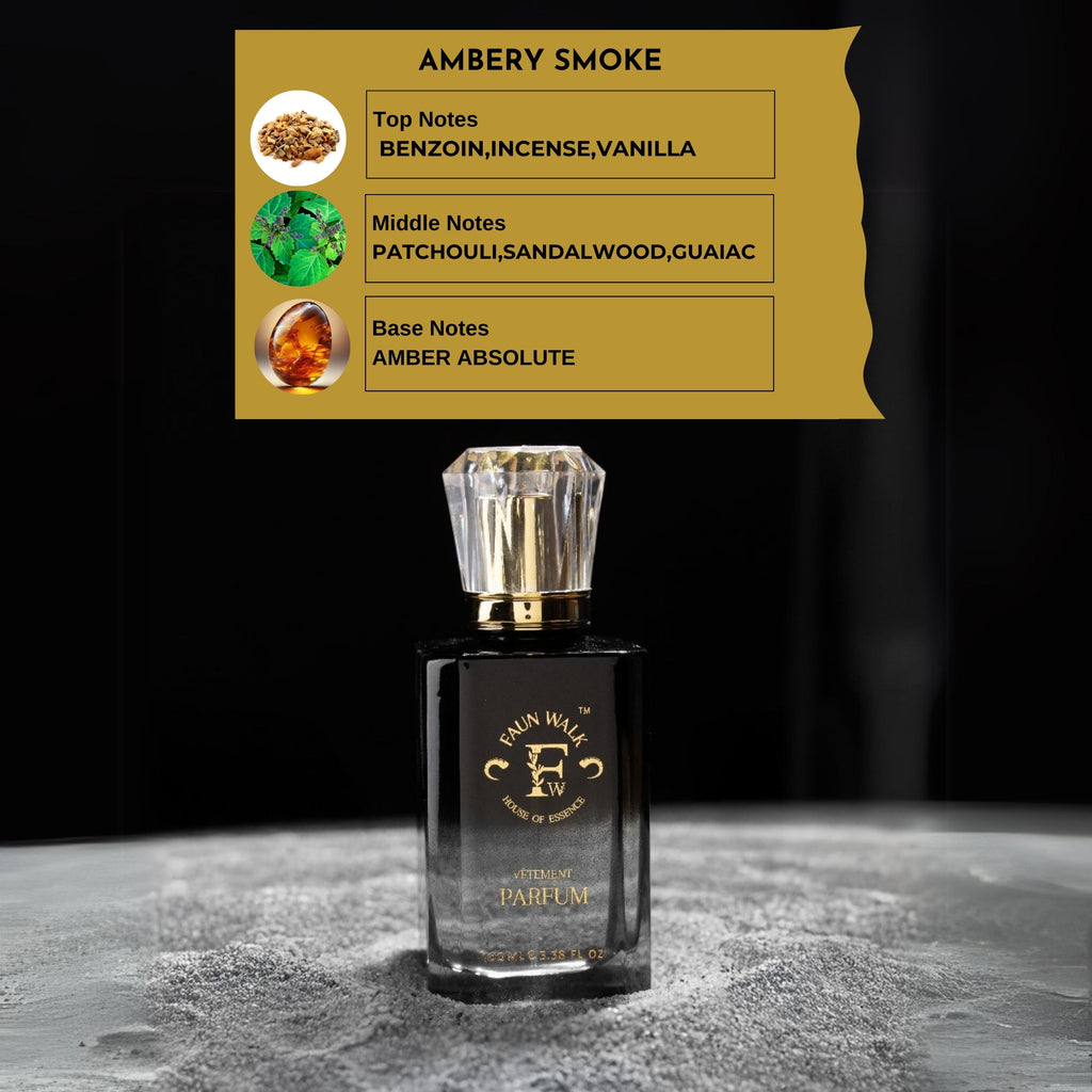 Faunwalk Ambery Smoke Unisex Perfume With 2 Travel Size Mini Included-Spicy Amber Notes