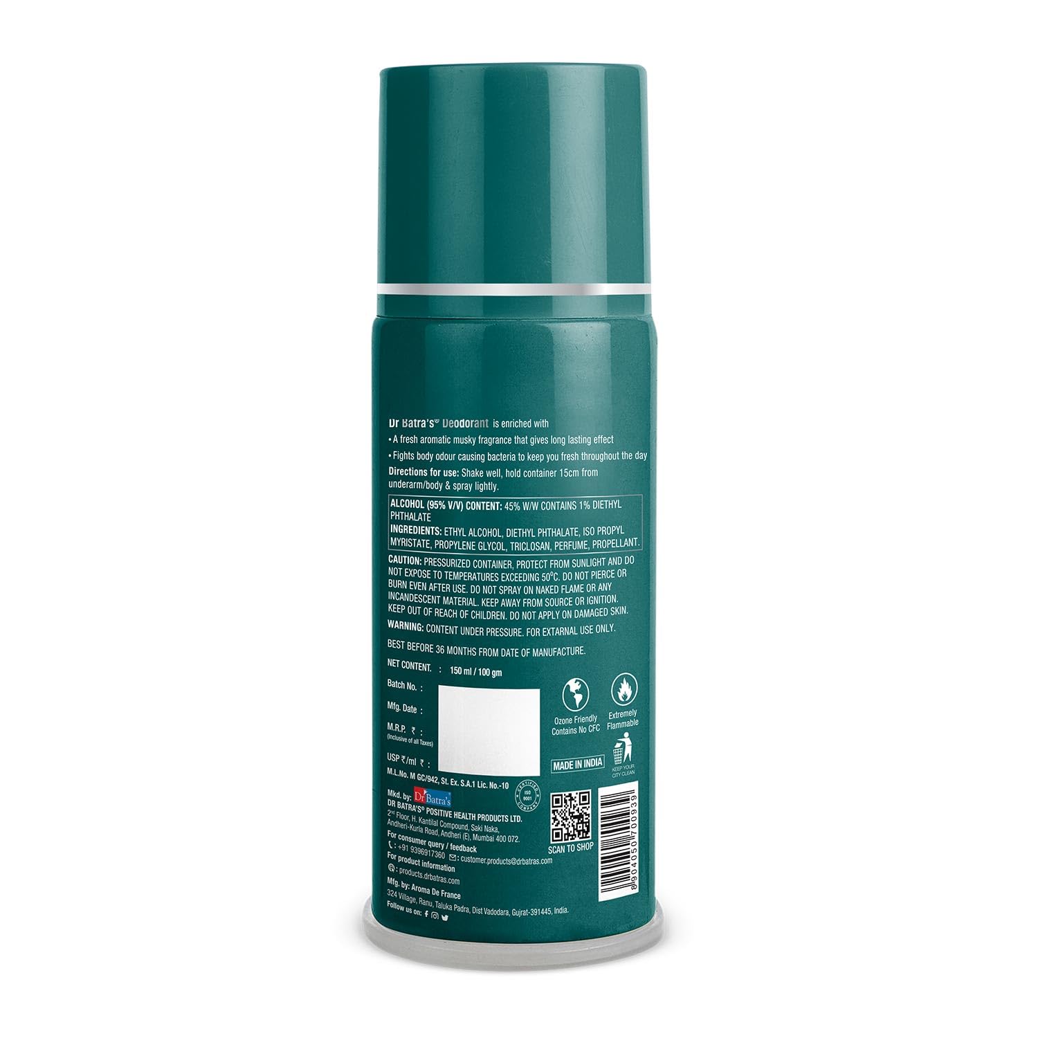 Dr Batra's Deodarant With Long Lasting Action Oceanic Breeze
