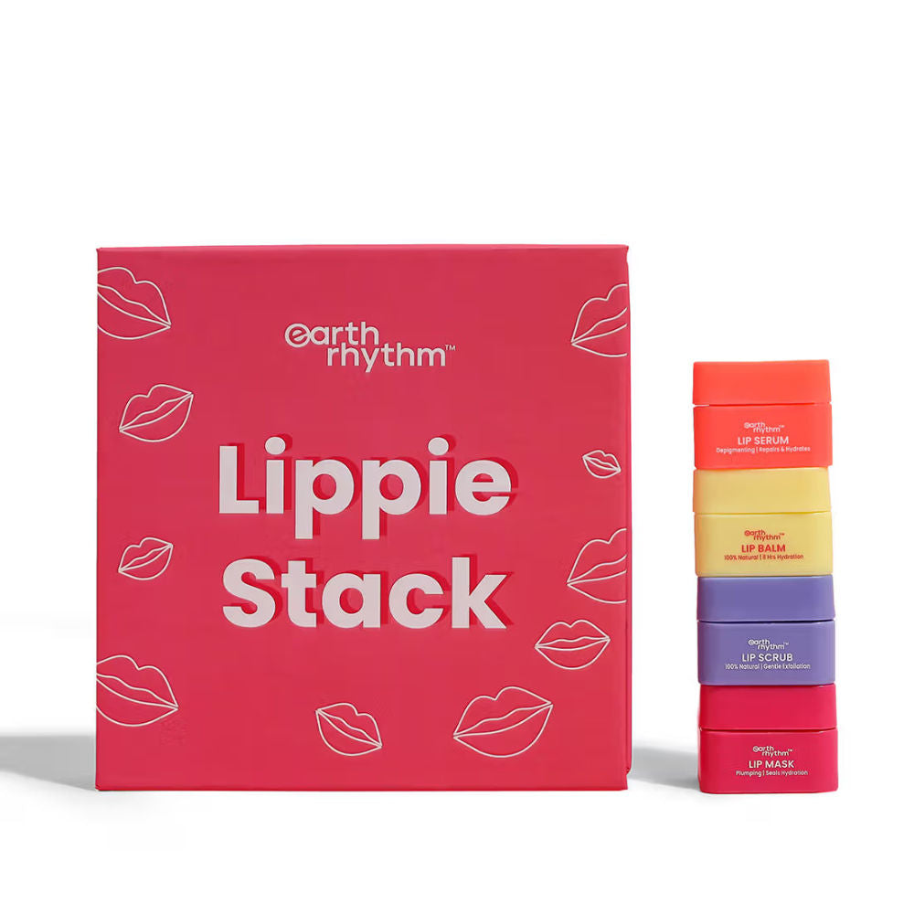 Lippie Stack Box Of 4, Lip Scrub, Lip Serum, Lip Balm and Lip Mask