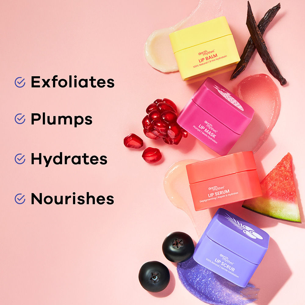 Lippie Stack Box Of 4, Lip Scrub, Lip Serum, Lip Balm and Lip Mask