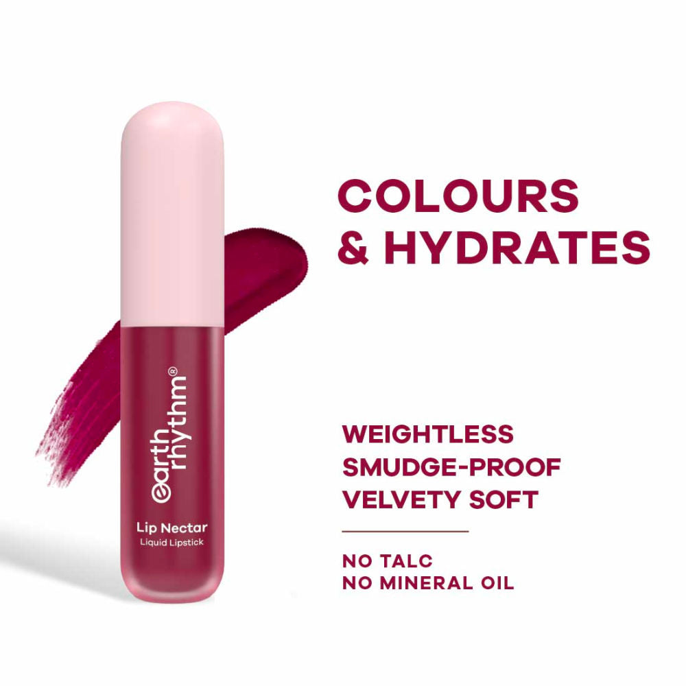Lip Nectar Matte Liquid Lipstick, Weightless, Never Drying, No Mineral Oil - Berry