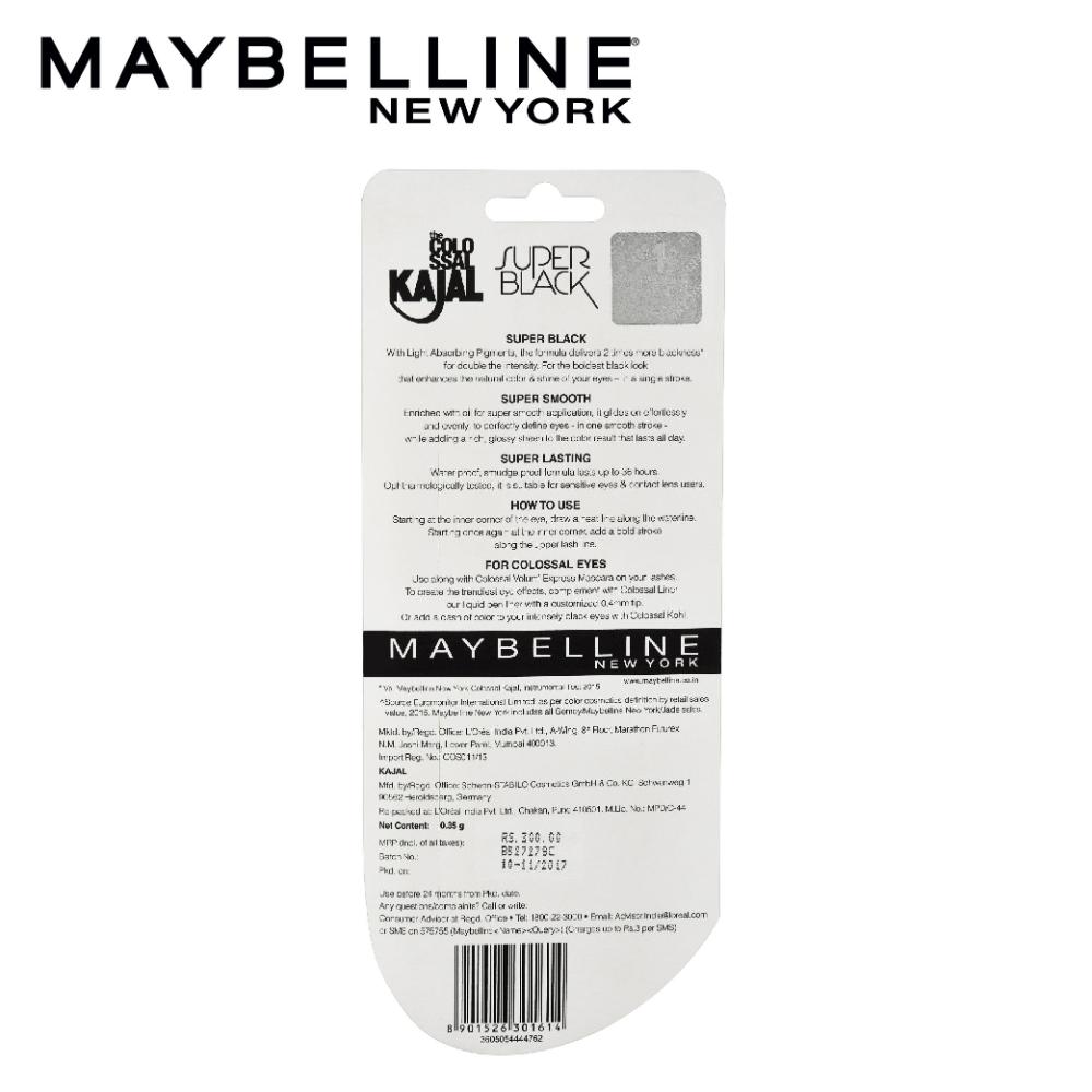 Colossal Kajal Super Black, 2X Darker & 2X Colossal, Matte Finish Kajal