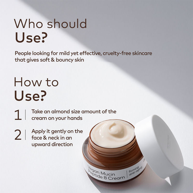 Alltimate Vegan Mucin 8 Peptide Cream - Anti Aging Korean Moisturizer with No Snails