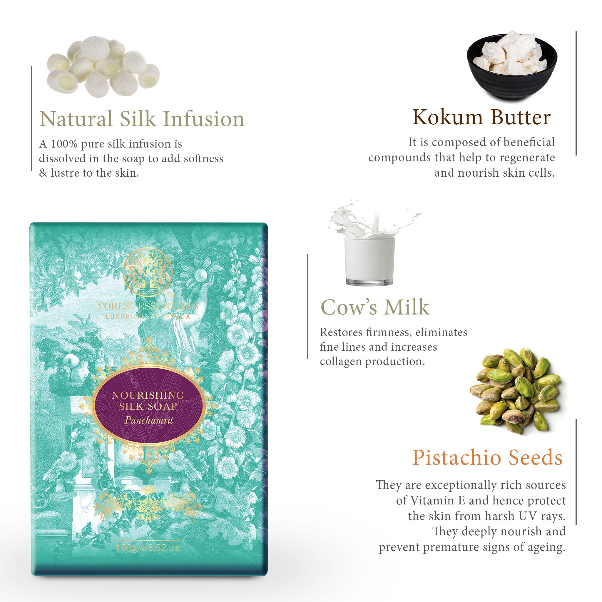 Nourishing Silk Soap Panchamrit Ayurvedic Luxury Handmade Soap for Bath