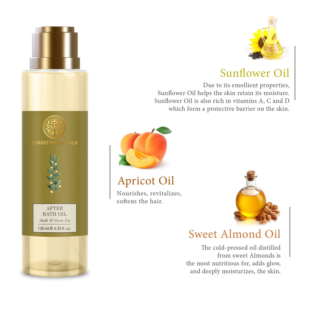 After Bath Oil Oudh & Green Tea Ayurvedic Moisturizing Shower Oil