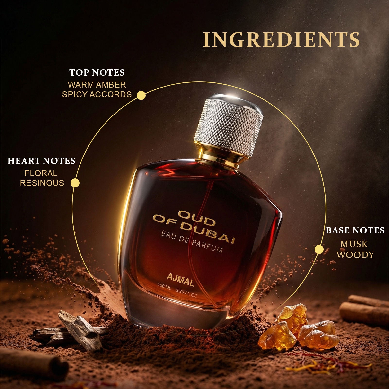 Ajmal Oud Of Dubai Eau De Parfum Long Lasting Luxury Oud Fragrance, Rich Woody Perfume For Men