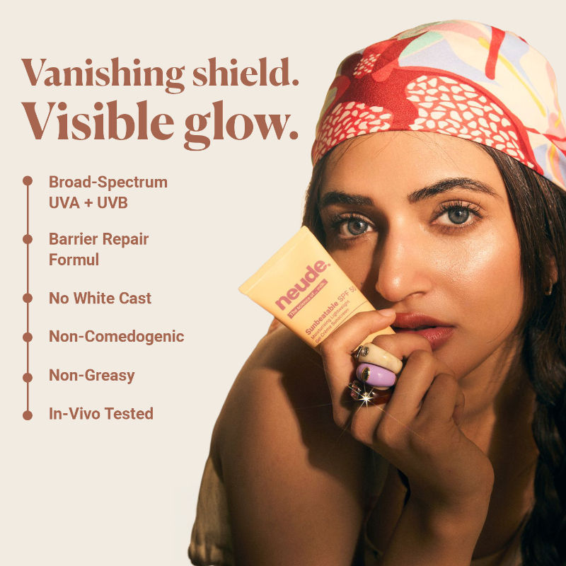 Neude Lightweight Gel Crème Sunscreen Spf50 + Pa++++ Uva/Uvb Protection, Oily Skin Friendly