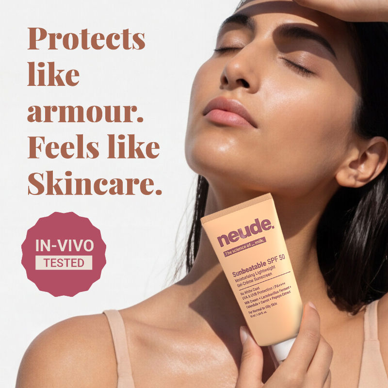 Neude Lightweight Gel Crème Sunscreen Spf50 + Pa++++ Uva/Uvb Protection, Oily Skin Friendly