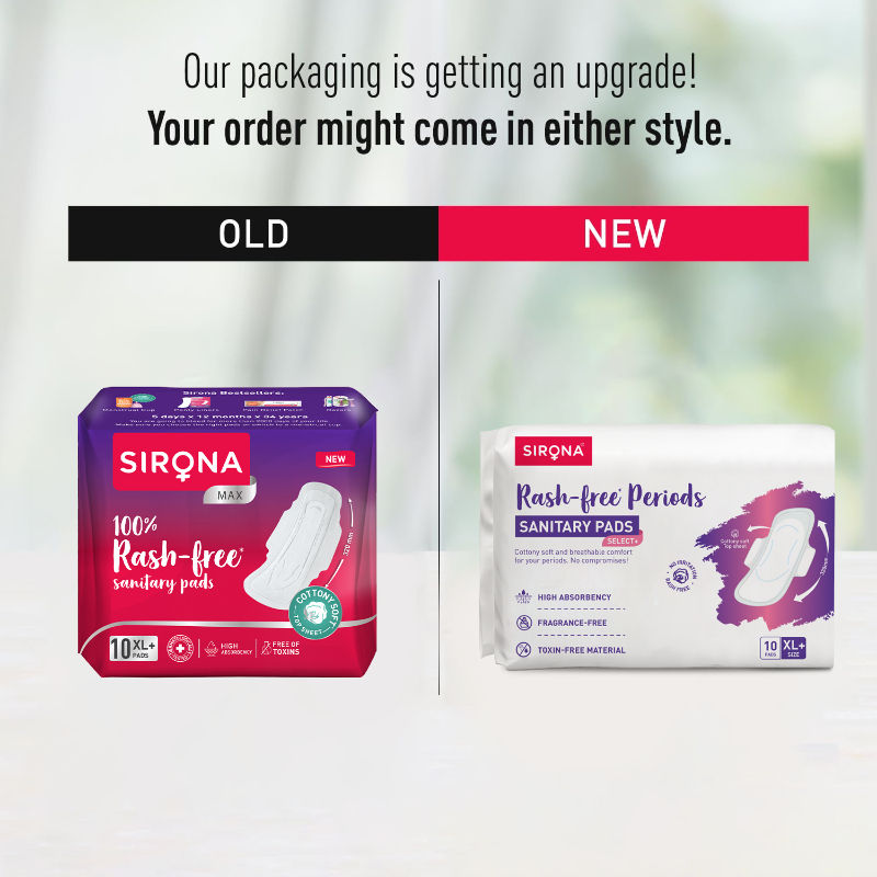 Cottony Soft Rash Free Sanitary Pads For Women 10 Pcs (Xl+) Ultra Thin & Breathable Top Layer