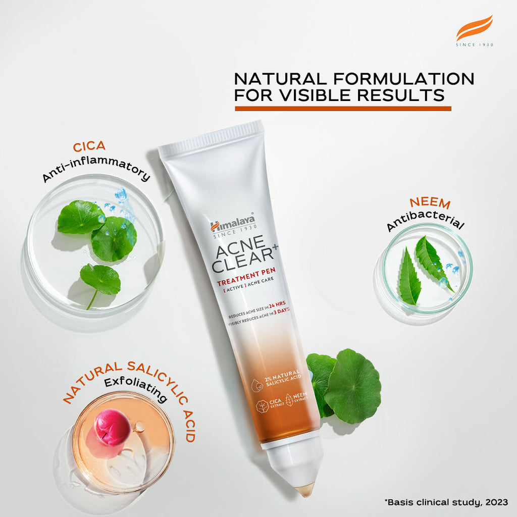 Acne Clear+ Spot Treatment Pen with 2% Natural Salicylic Acid Reducing Acne Size in 24 hrs