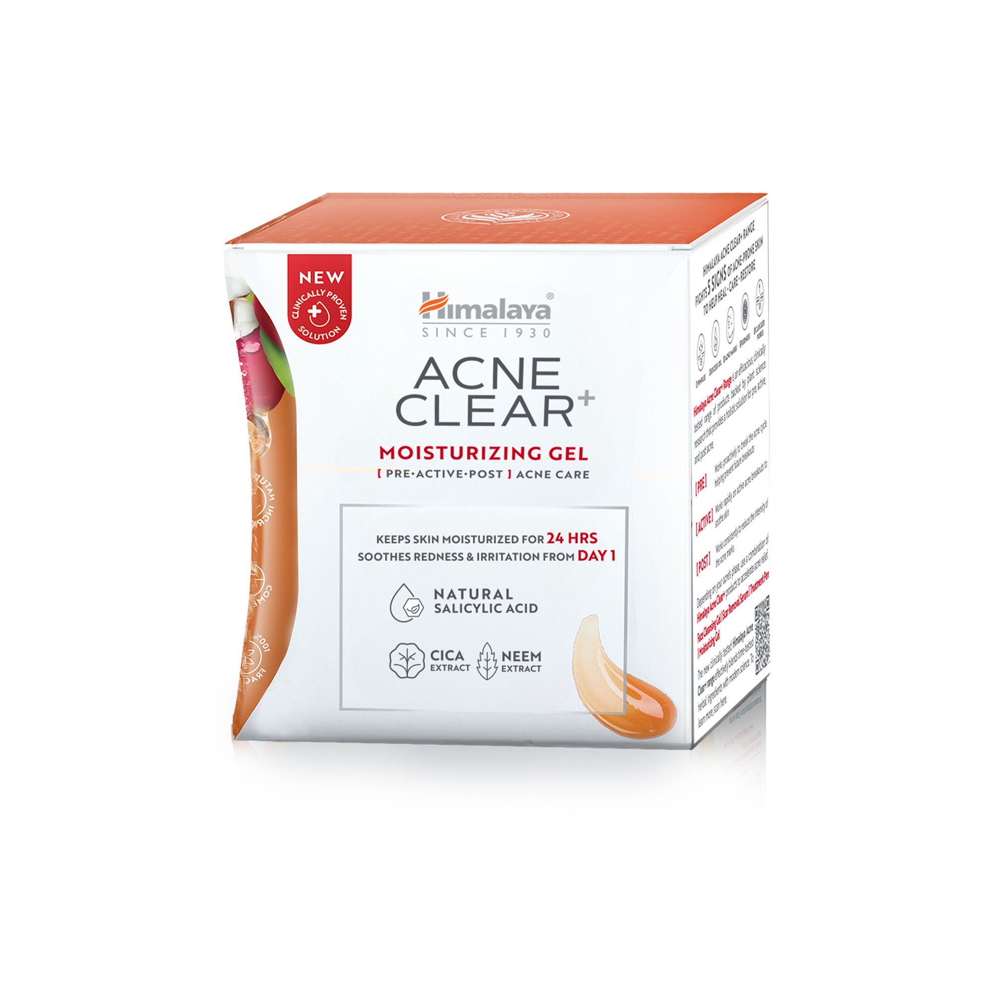 Acne Clear+ Moisturizing Gel with Natural Salicylic Acid For Active Acne & Oily Skin
