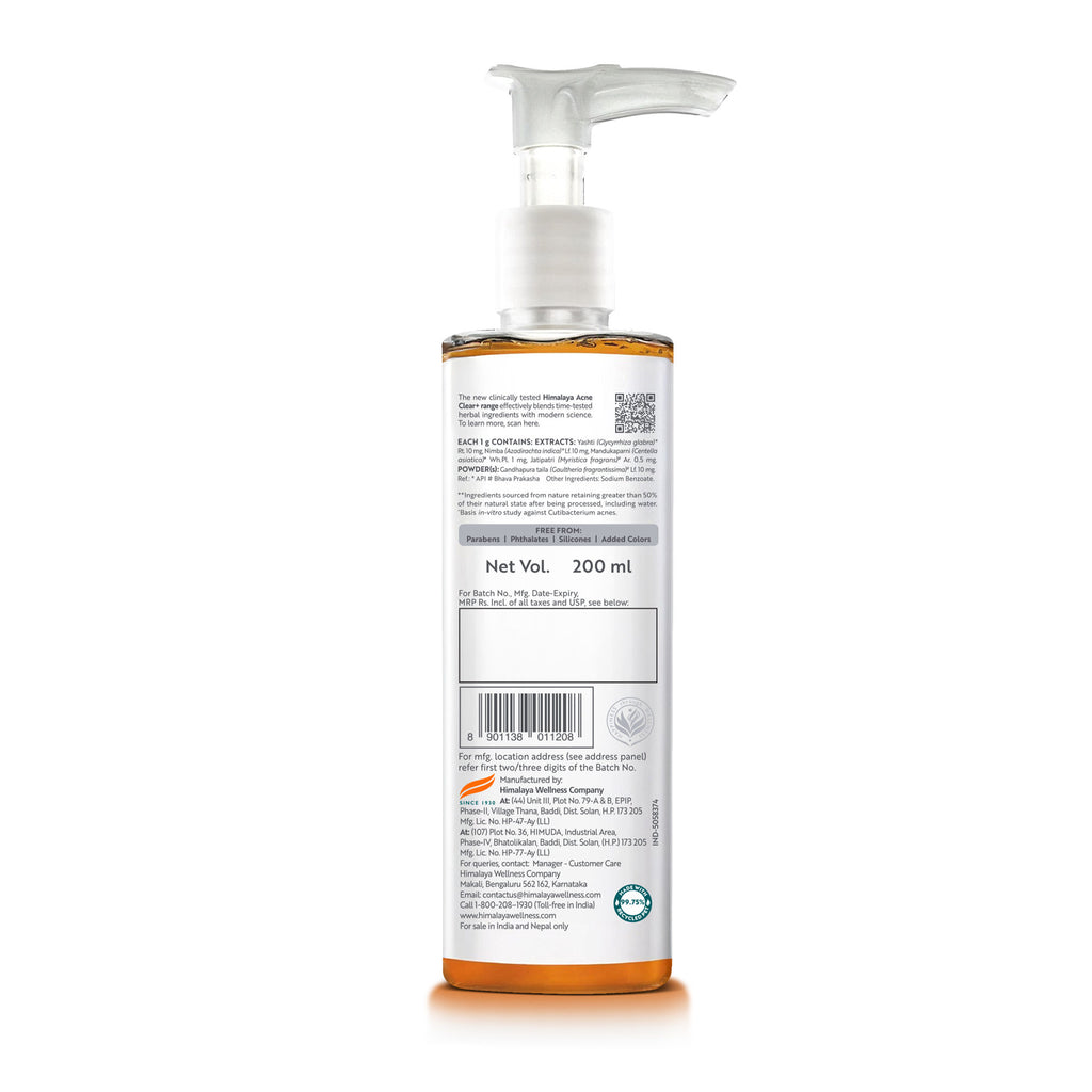 Acne Clear+ Face Cleansing Gel with Natural Salicylic Acid for Reducing Acne & Sebum