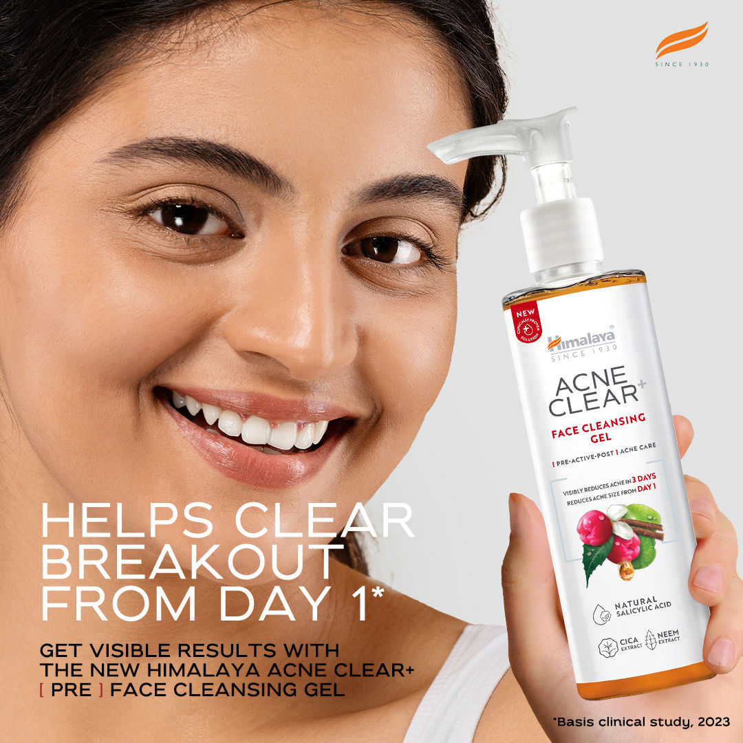 Acne Clear+ Face Cleansing Gel with Natural Salicylic Acid for Reducing Acne & Sebum