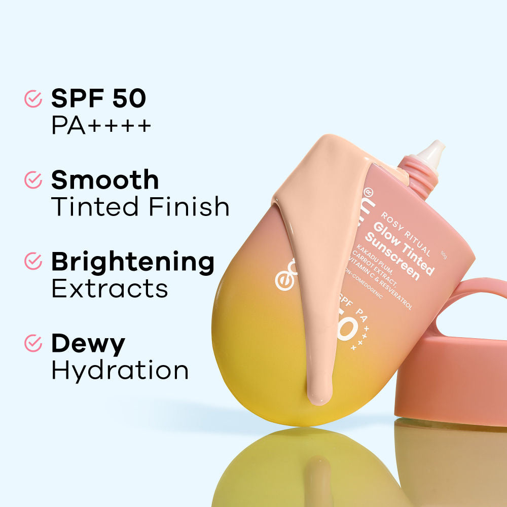 Rosy Ritual Glow Tinted Sunscreen SPF 50 PA ++++ With Vitamin C, No Oxybenzone