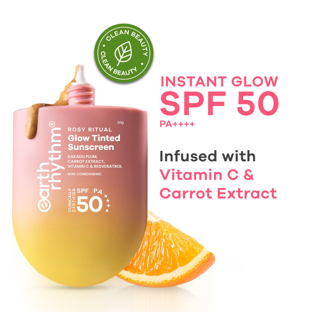 Rosy Ritual Glow Tinted Sunscreen SPF 50 PA ++++ With Vitamin C, No Oxybenzone - Honey_Medium