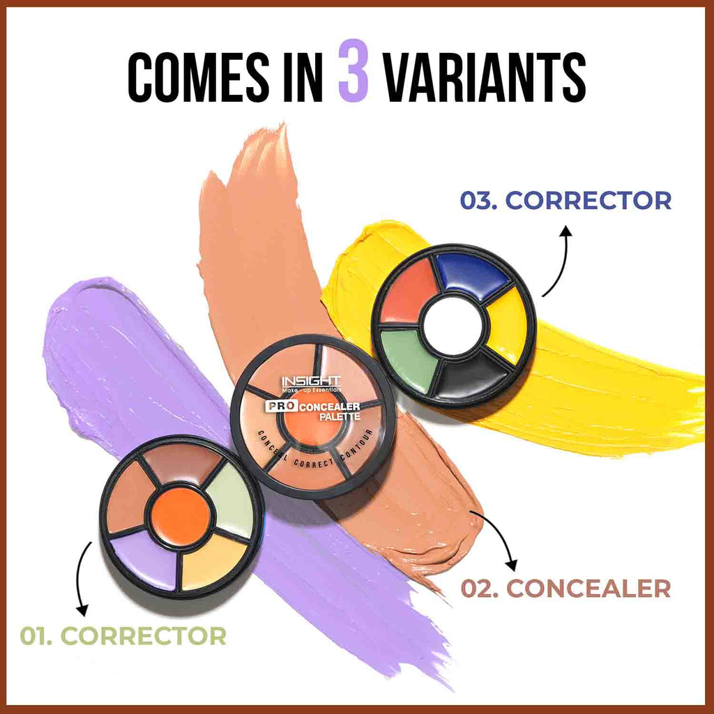 Pro Concealer Palette, 3 In 1 Conceal,Contour & Correct, Long Lasting & Waterproof - Concealer