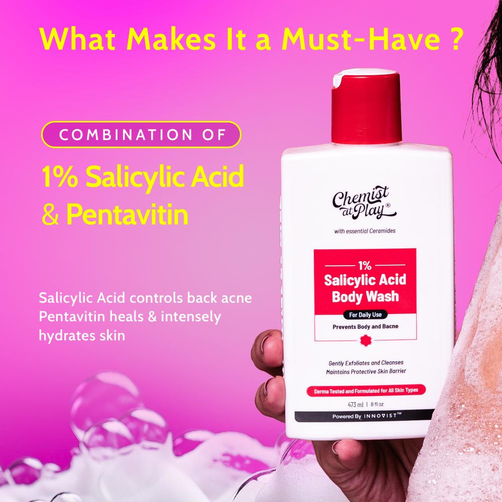 1% Salicylic Acid Acne Control Body Wash For Back And Body Acne And Back Acne