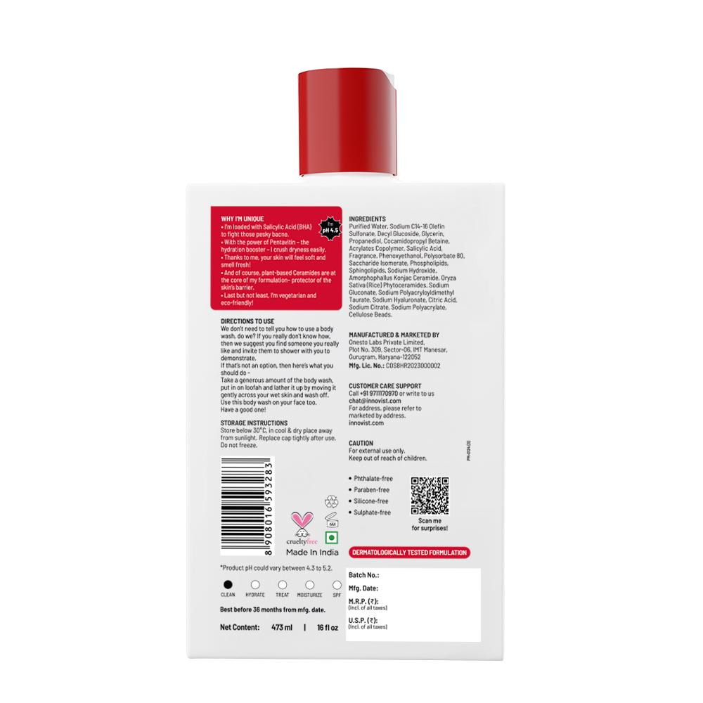 1% Salicylic Acid Acne Control Body Wash For Back And Body Acne And Back Acne