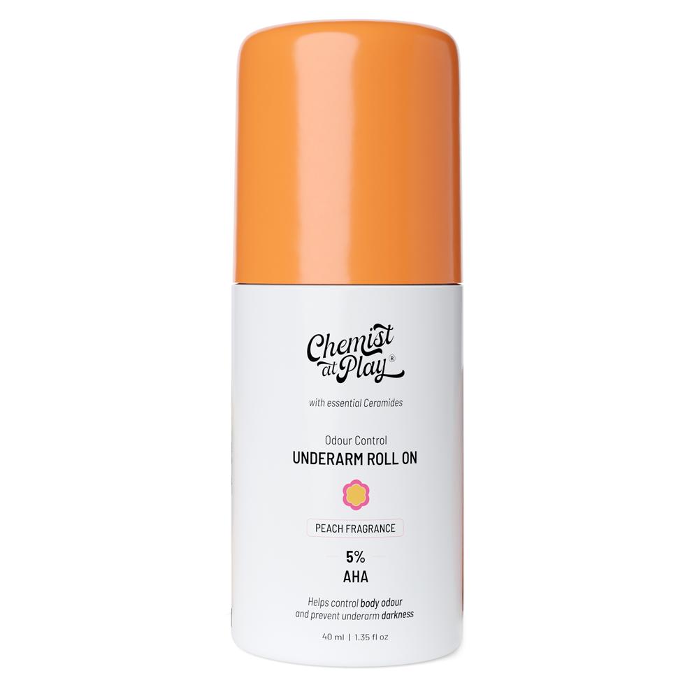 5% AHA Underarm Roll On Lactic Acid Deodrant for Men & Women - Peach Fragrance
