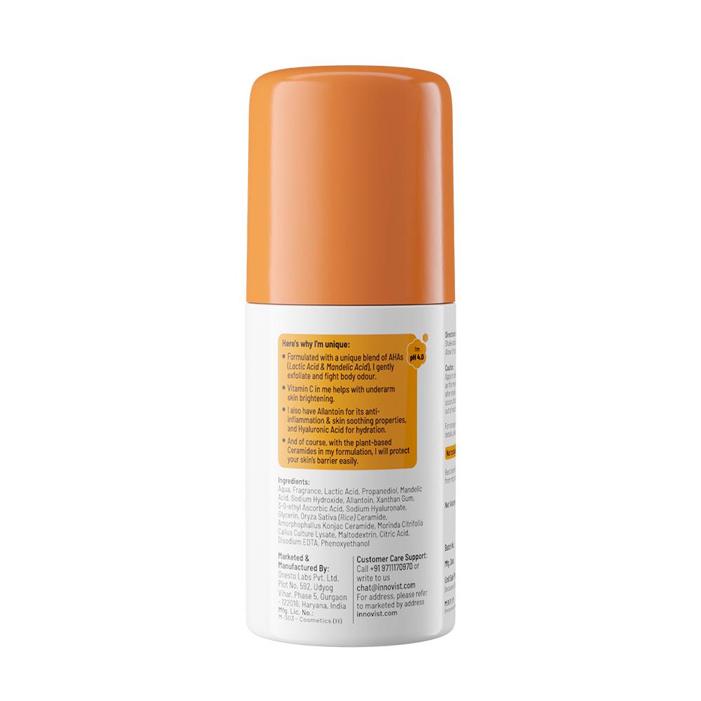 5% AHA Underarm Roll On Deodrant Lactic Acid Men & Women - Royal Oudh Fragrance