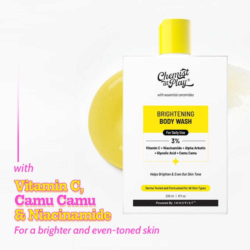 Brightening Body Wash - 3% Vitamin C + Niacinamide Shower Gel For Women & Men - 236ml