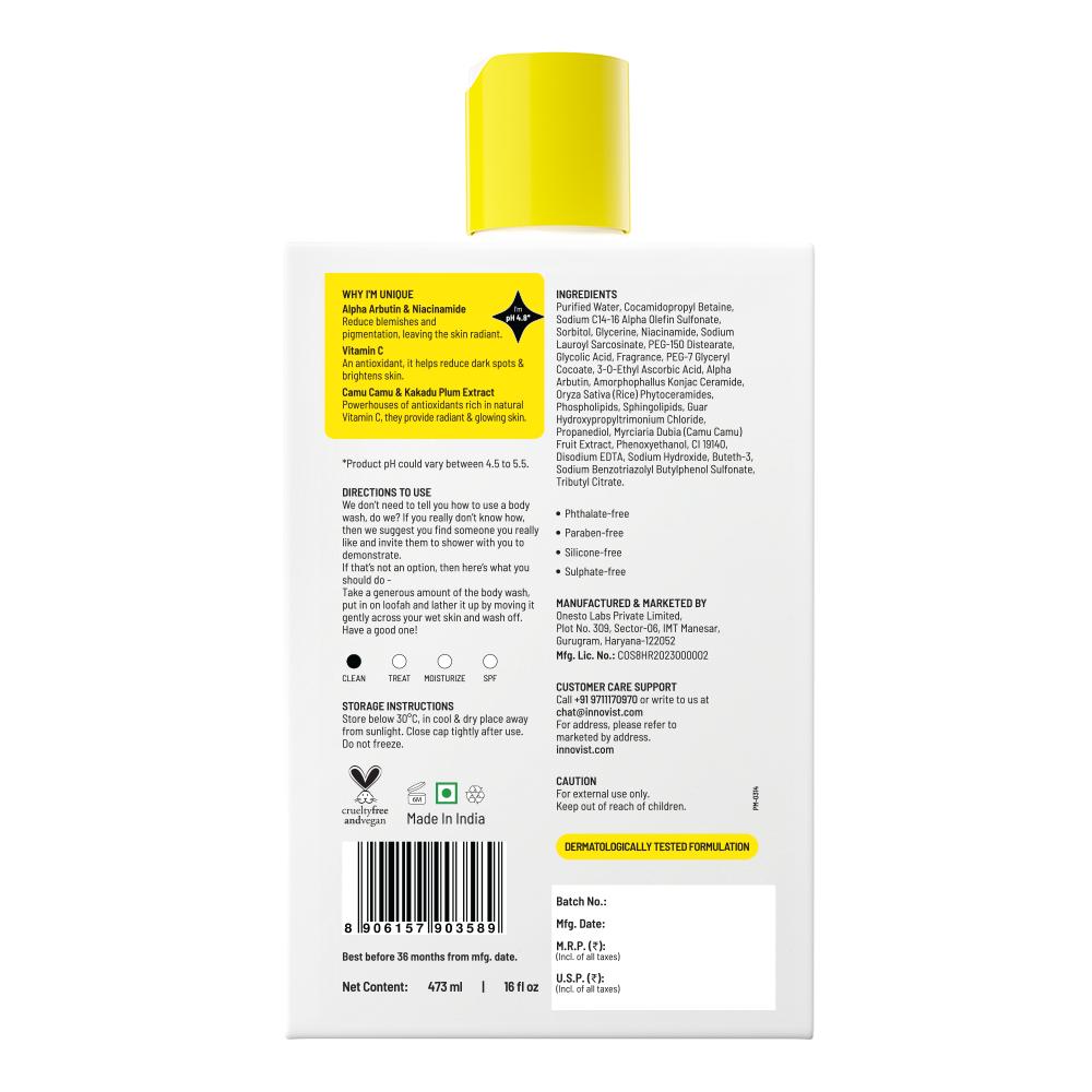 Brightening Body Wash - 3% Vitamin C + Niacinamide Shower Gel For Women & Men