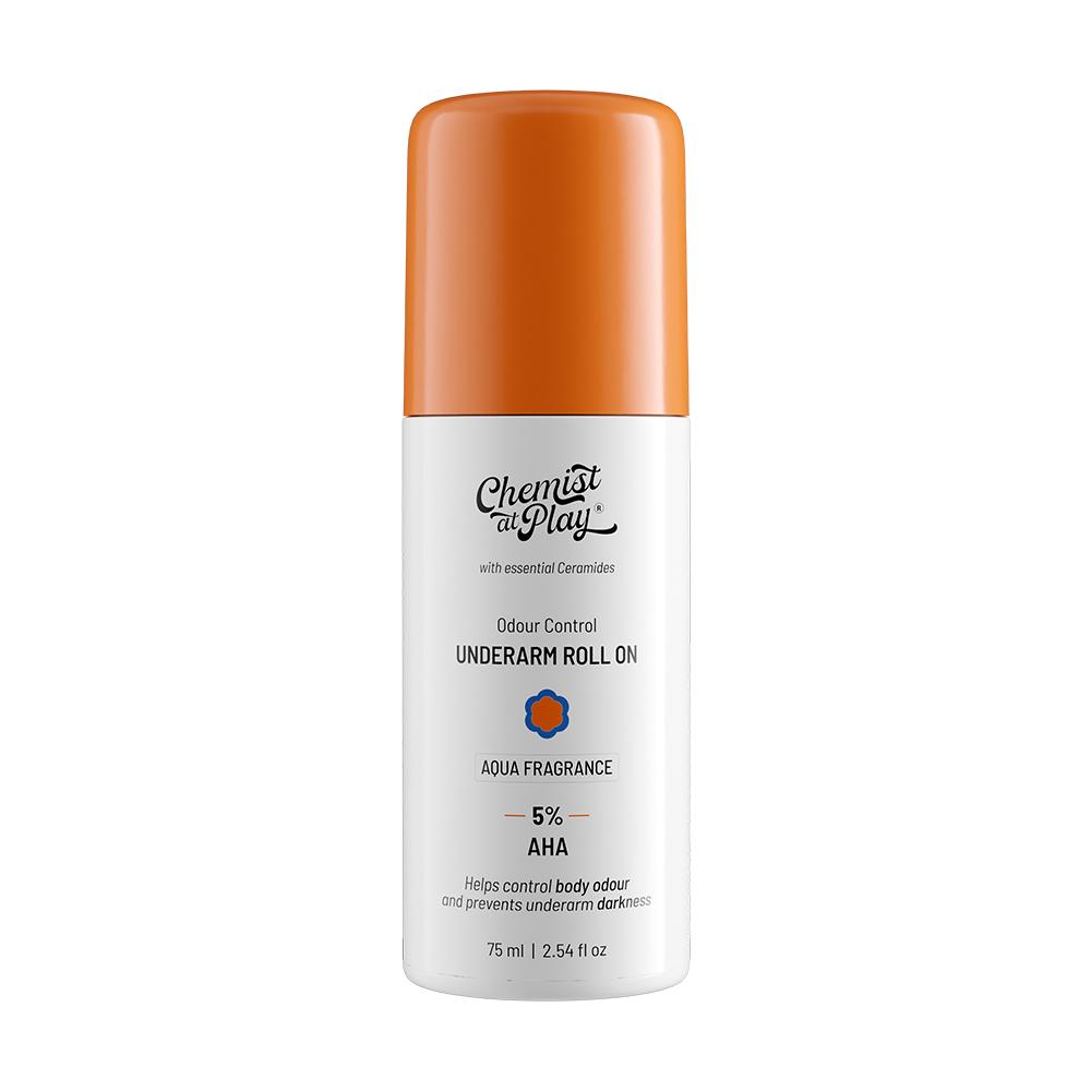 5% AHA Underarm Roll On Lactic Acid Deodrants for Men & Women Aqua Fragrance