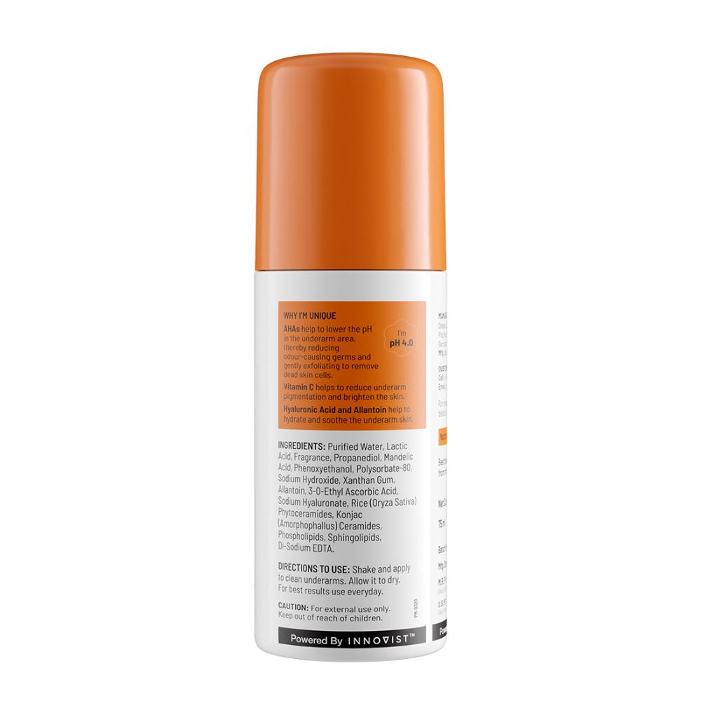 5% AHA Underarm Roll On Lactic Acid Deodrants for Men & Women Aqua Fragrance
