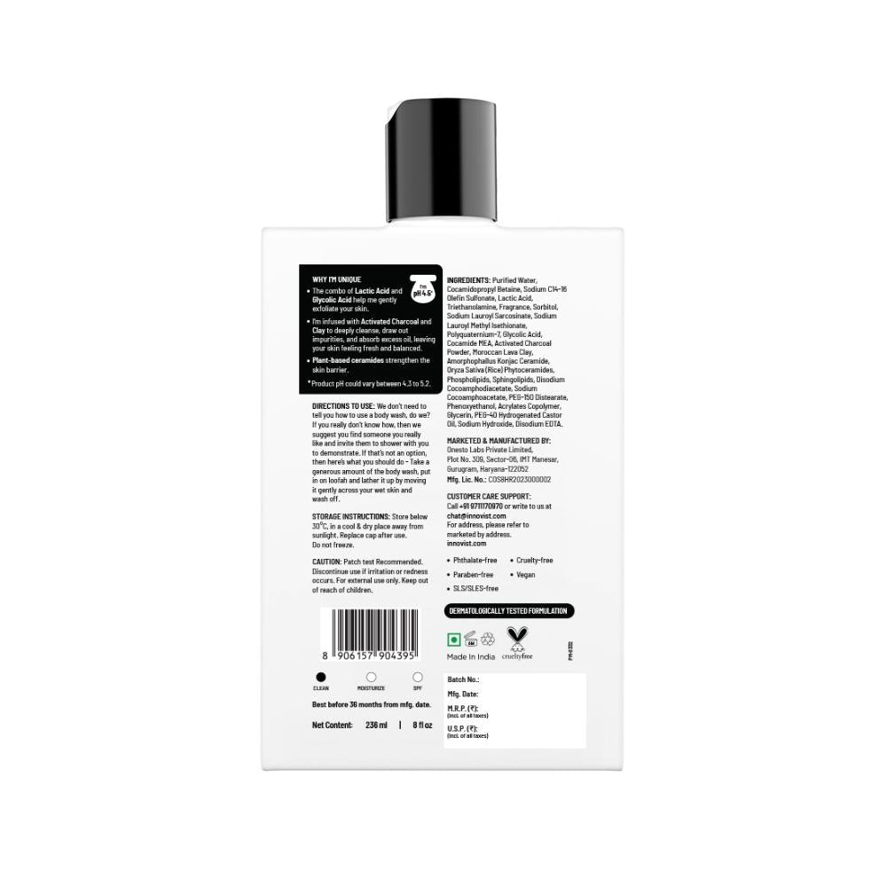 Deep Cleansing Body Wash, Activated Charcoal for Detox & Pore Cleanse, Oudh Scent