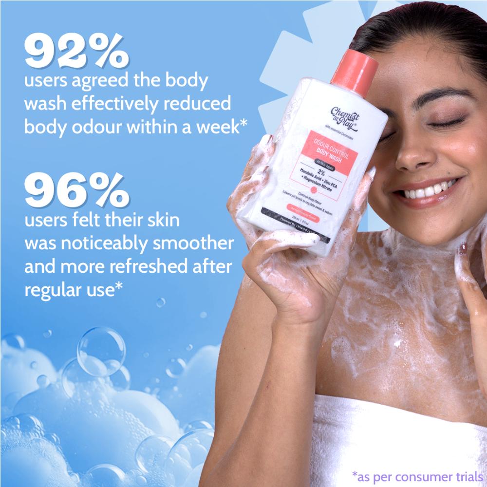 India's 1st Odour Control Bodywash, Long Lasting Freshness, For Men & Women