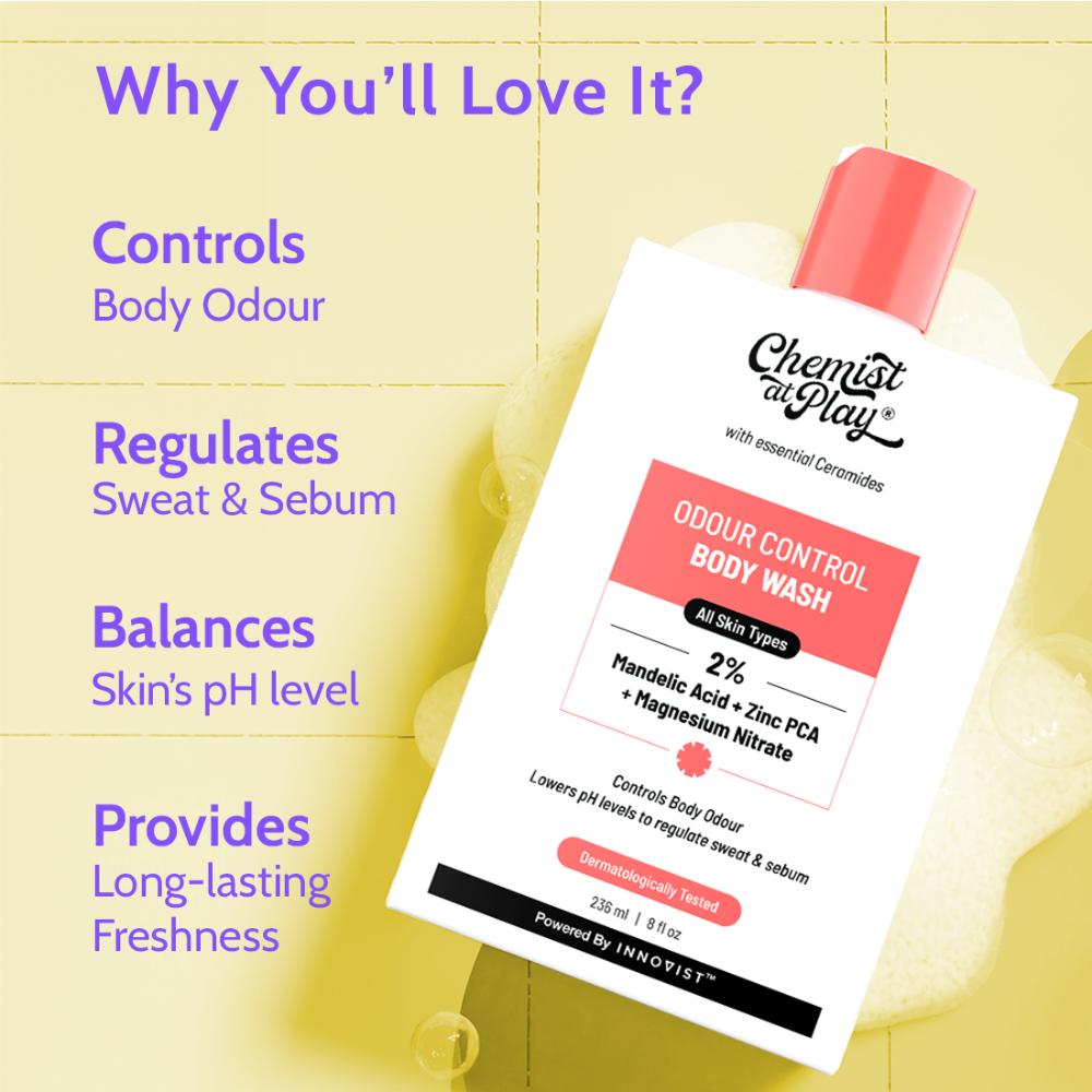 India's 1st Odour Control Bodywash, Long Lasting Freshness, For Men & Women