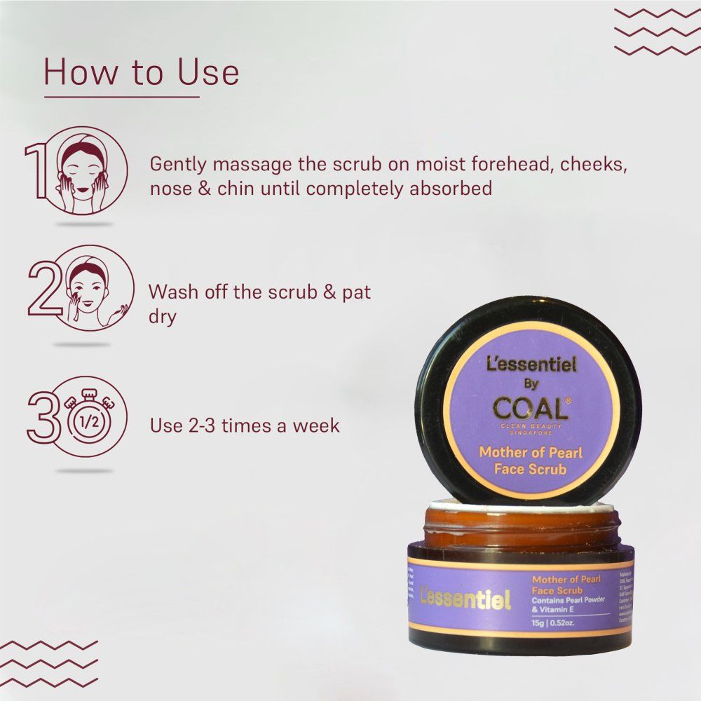 Mother of Pearl Face Scrub With Vitamin E Exfoliates, Removes Dead Skin