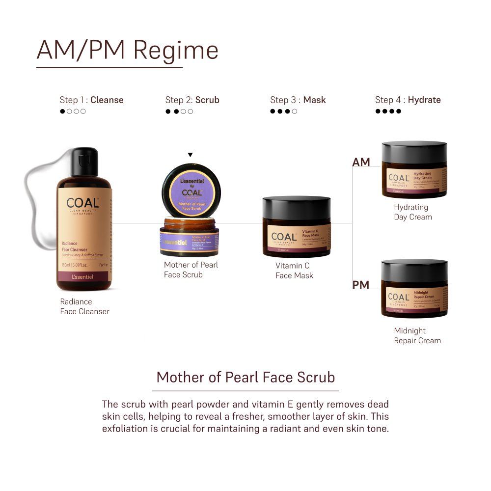 Mother of Pearl Face Scrub With Vitamin E Exfoliates, Removes Dead Skin