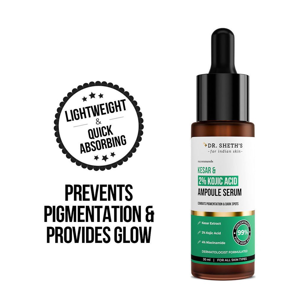 Kesar and 2% Kojic Acid Ampoule Serum for Pigmentation and Glow Boost