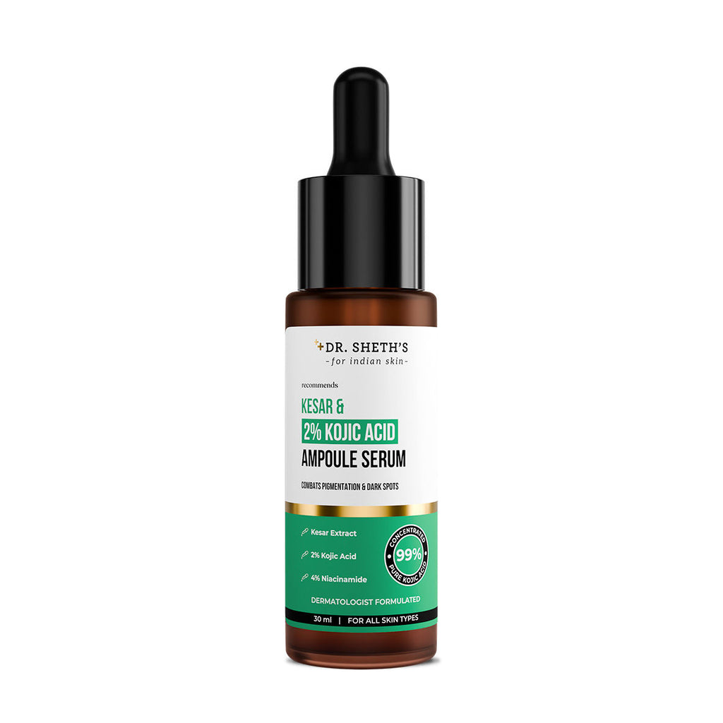 Kesar and 2% Kojic Acid Ampoule Serum for Pigmentation and Glow Boost