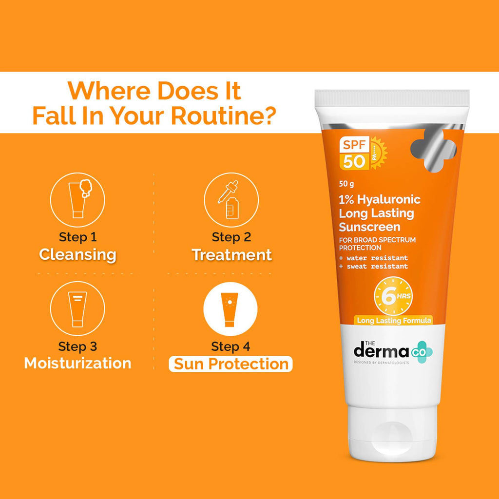 1% Hyaluronic Long Lasting Sunscreen SPF 50, PA++++ |6 hrs. Sun Protection For All skin