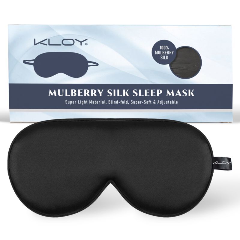 100% Mulberry Silk Sleep Eye Mask - Black