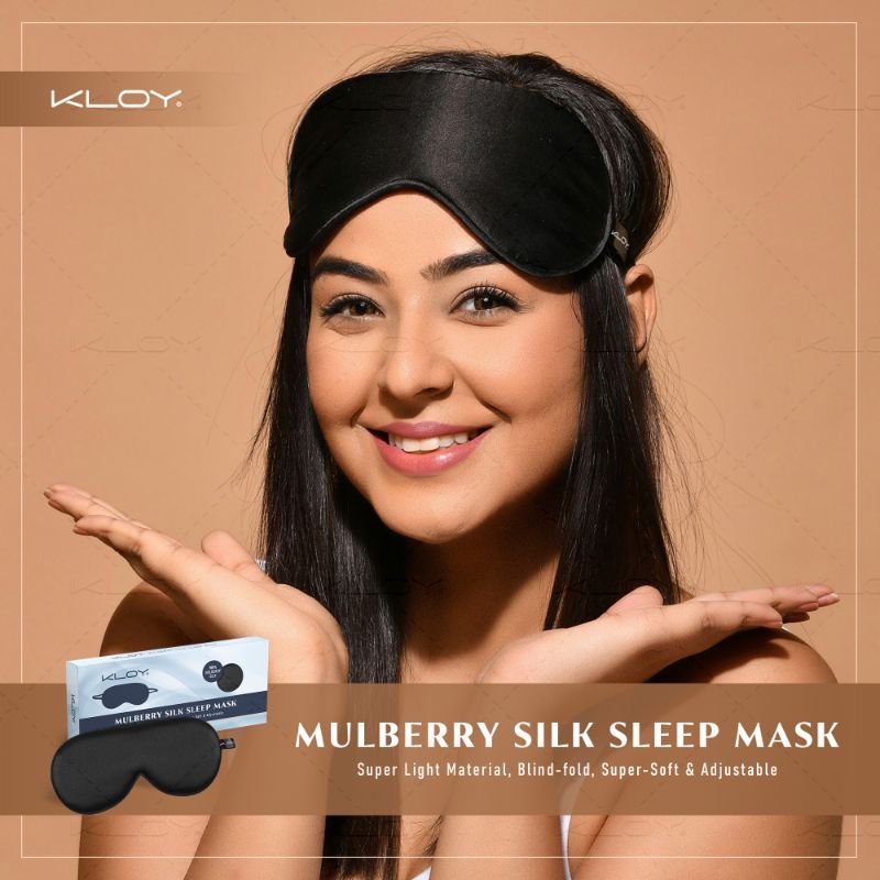 100% Mulberry Silk Sleep Eye Mask - Black