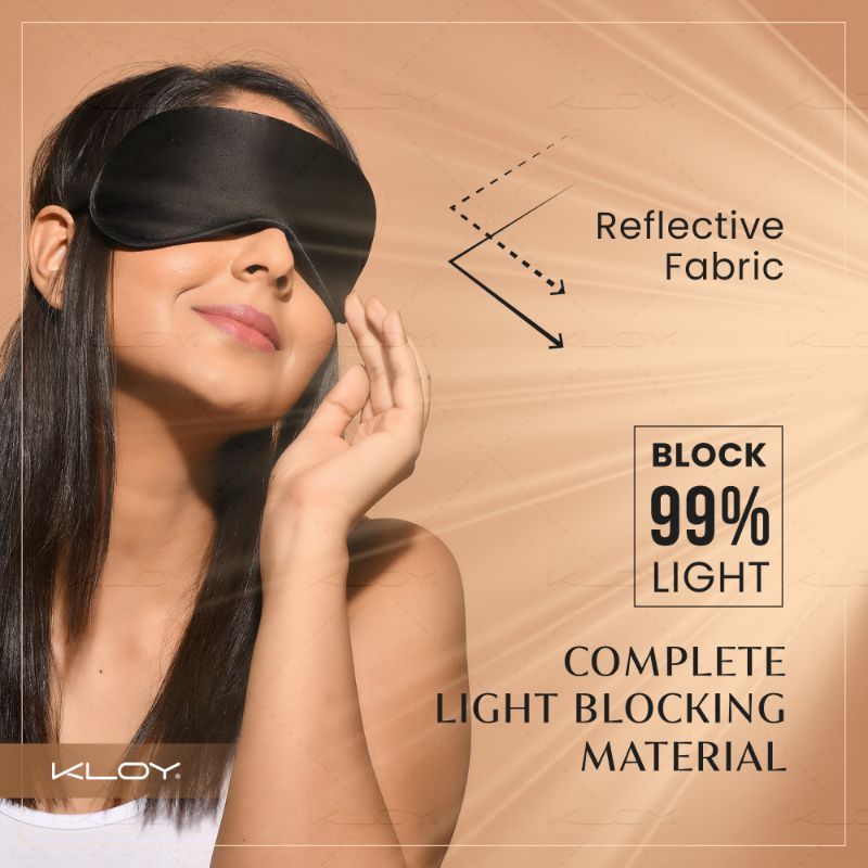 100% Mulberry Silk Sleep Eye Mask - Black