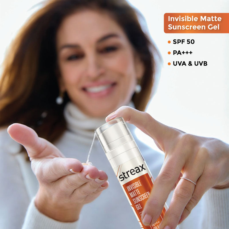 Invisible Matte Gel Sunscreen SPF 50 Pa+++, For Glowing Skin, No White Cast & Non-Greasy
