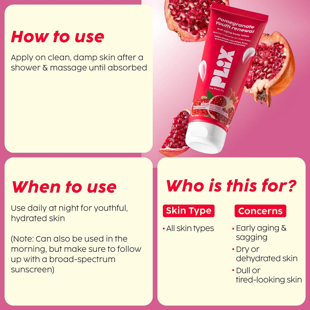 The Plant Fix Pomegranate Youth Renewal Anti-Aging Body Lotion