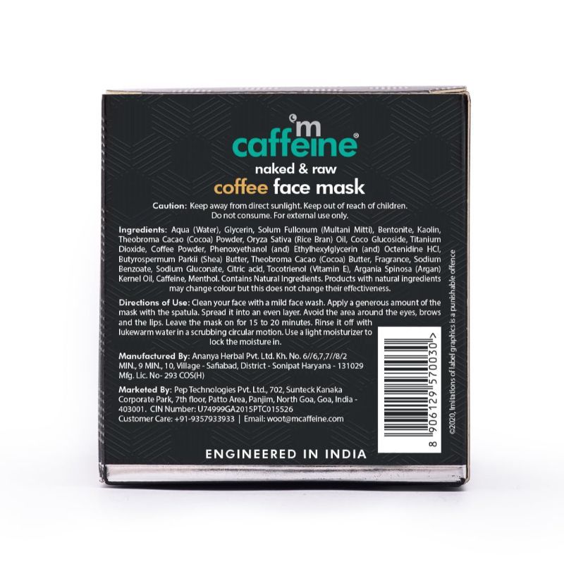 D-Tan Removal Coffee Clay Face Mask - Pore Cleansing Face Pack for Normal to Oily Skin