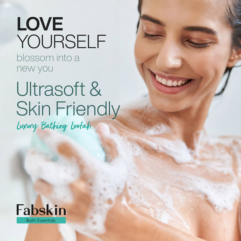 Luxury Bathing Round Loofah Bath Sponge - Green